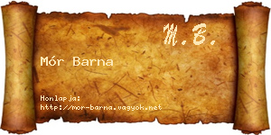 Mór Barna névjegykártya